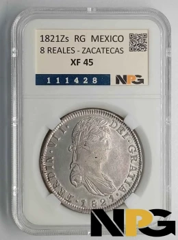 1821Zs RG Mexico 8 Reales