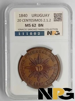1840 Uruguay 20 Centésimos 2.1.2