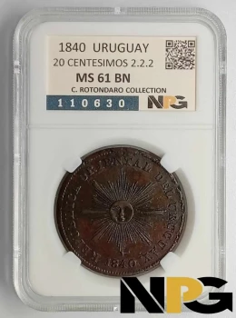 1840 Uruguay 20 Centesimos 2.2.2