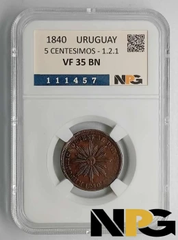 1840 Uruguay 5 Centésimos 1.2.1 1840 Uruguay 5 Centésimos 1.2.1
