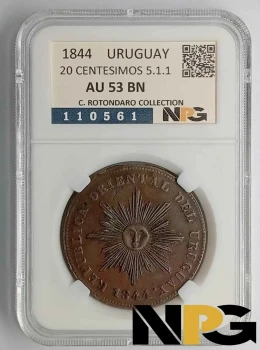 1844 Uruguay 20 Centesimos