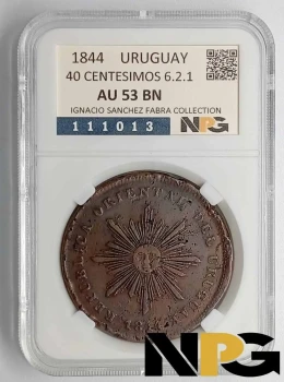 1844 Uruguay 40 Centésimos 6.2.1