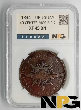 1844 Uruguay 40 CENTESIMOS 6.3.2