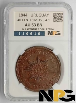 1844 Uruguay  40 CENTESIMOS 6.4.1.