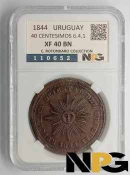 1844 Uruguay 40 Centesimos 6.4.1.