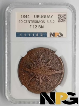1844 Uruguay 40 Centesimos 1844 Uruguay 40 Centesimos