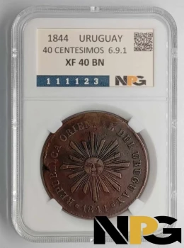 1844 Uruguay 40 Centesimos 1844 Uruguay 40 Centesimos