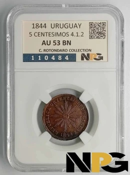 1844 Uruguay  5 Centesimos 4.1.2