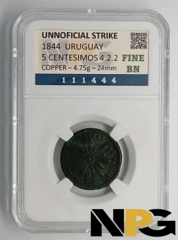 1844 Uruguay 5 CENTESIMOS 4.1.2 1844 Uruguay 5 CENTESIMOS 4.1.2