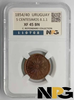 1854 Uruguay 5 Centesimos 8.1.1