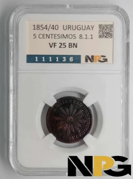 1854 Uruguay 5 Centesimos 8.1.1. 1854 Uruguay 5 Centesimos 8.1.1.