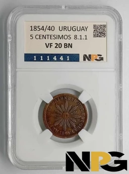 1854 Uruguay 5 Centesimos 8.1.1. 1854 Uruguay 5 Centesimos 8.1.1.
