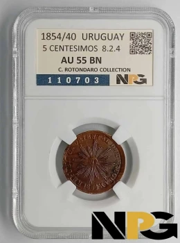1854 Uruguay 5 Centesimos 8.2.4