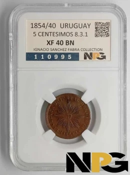 1854 Uruguay 5 Centesimos 8.3.1