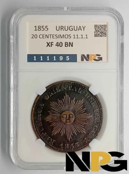 1855 Uruguay 20 Centésimos 11.1.1 1855 Uruguay 20 Centésimos 11.1.1
