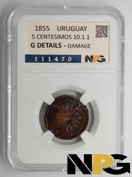 1855 Uruguay 5 CENTESIMOS 10.1.1 1855 Uruguay 5 CENTESIMOS 10.1.1