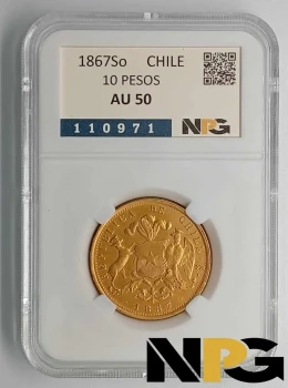 1867So Chile 10 Pesos