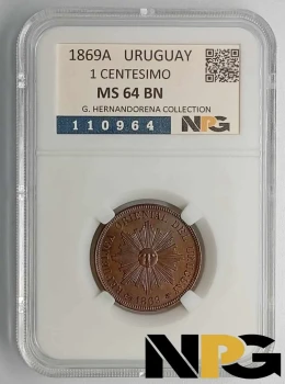 1869A Uruguay 1 Centesimo 1869A Uruguay 1 Centesimo