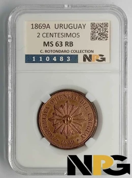 1869A Uruguay 2 Centesimos