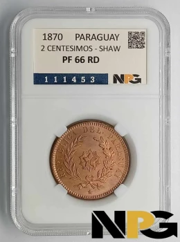 1870 Paraguay 2 Centesimos 1870 Paraguay 2 Centesimos