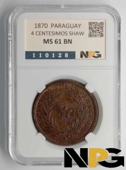 1870 Paraguay 4 Centesimos