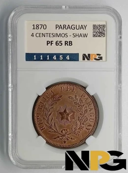 1870 Paraguay 5 Centesimos 1870 Paraguay 5 Centesimos