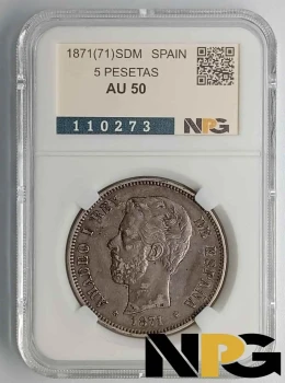1871(71)SDM Spain 5 Pesetas