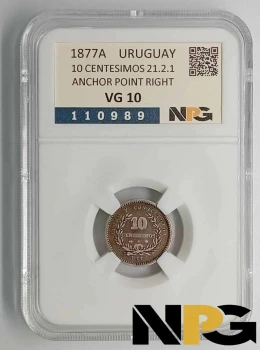 1877A Uruguay 10 CENTESIMOS 21.2.1
