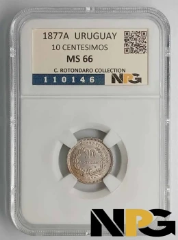 1877A Uruguay 10 Centesimos