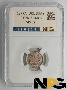 1877A Uruguay 10 Centesimos