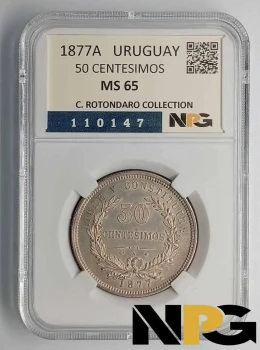 1877A Uruguay 50 Centesimos