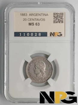 1883 Argentina 20 Centavos