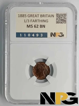 1885 Great Britain  1/3 FARTHING