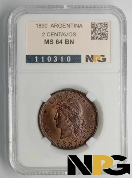 1890 Argentina 2 Centavos