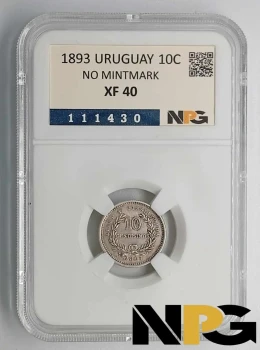 1893 Uruguay 10 Centesimos 1893 Uruguay 10 Centesimos