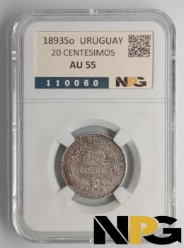 1893 Uruguay 20 Centesimos