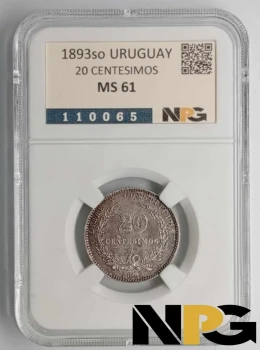 1893 Uruguay 20 Centesimos