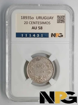1893So Uruguay 20 Centesimos 1893So Uruguay 20 Centesimos