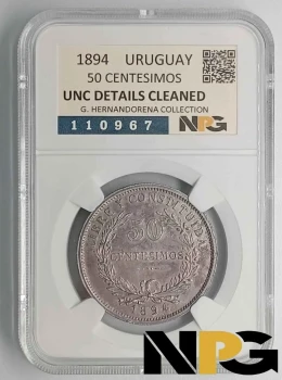 1894 Uruguay 50 Centesimos 1894 Uruguay 50 Centesimos