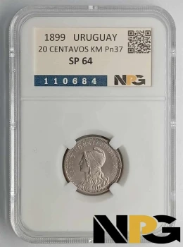 1899 Uruguay 20 Centavos