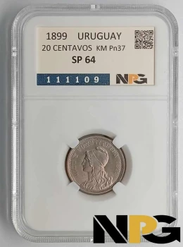 1899 Uruguay 20 Centavos 1899 Uruguay 20 Centavos