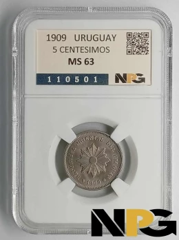 1909 Uruguay 5 Centesimos
