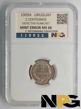 1909A Uruguay 2 Centesimos
