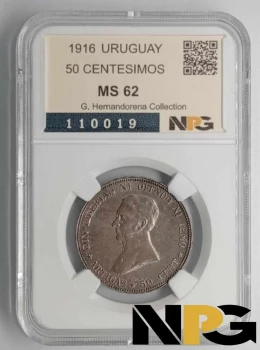 1916 Uruguay 50 Centesimos