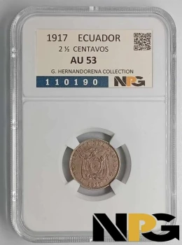 1917 Ecuador 2 1/2 Centavos 1917 Ecuador 2 1/2 Centavos