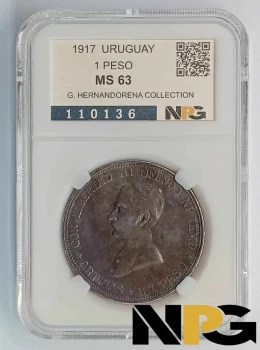 1917 Uruguay 1 Peso
