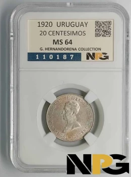 1920 Uruguay 20 Centesimos