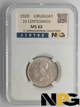 1920 Uruguay 20 Centesimos 1920 Uruguay 20 Centesimos