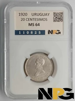 1920 Uruguay 20 Centesimos
