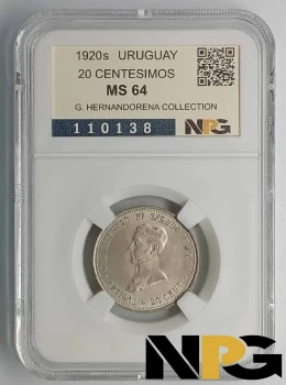 1920s Uruguay 20 Centesimos